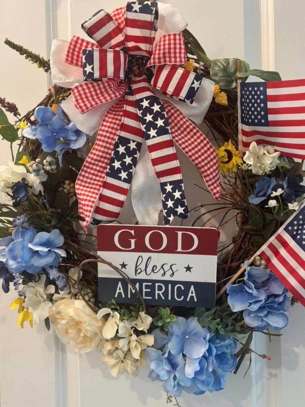 Patriotic Labor Day Wreath Labor Day God Bless America' 🇺🇸 Custom Final Sale